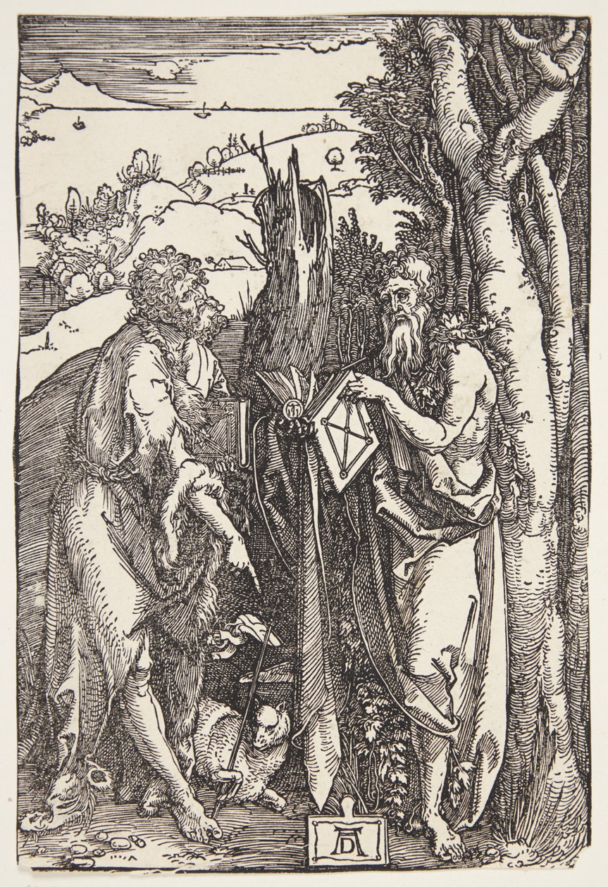 Johannes de Doper en St. Onuphrius in de wildernis door Albrecht Dürer