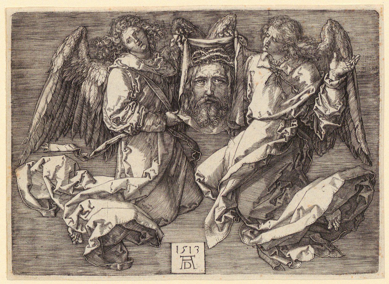 Maagd met haarband in stralenkrans op de maansikkel door Albrecht Dürer