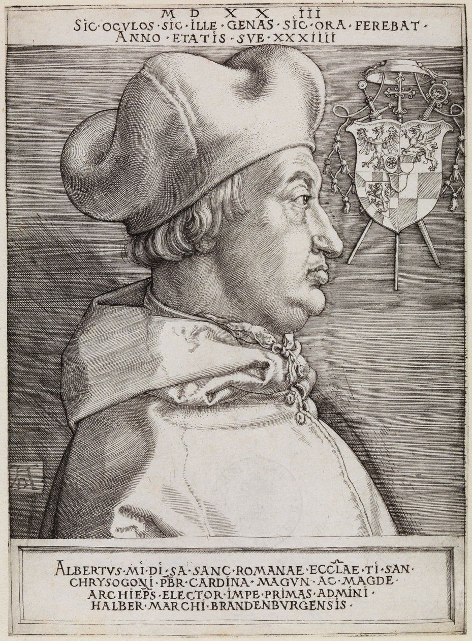 Kardinaal Albrecht van Brandenburg (De Grote Kardinaal) door Albrecht Dürer
