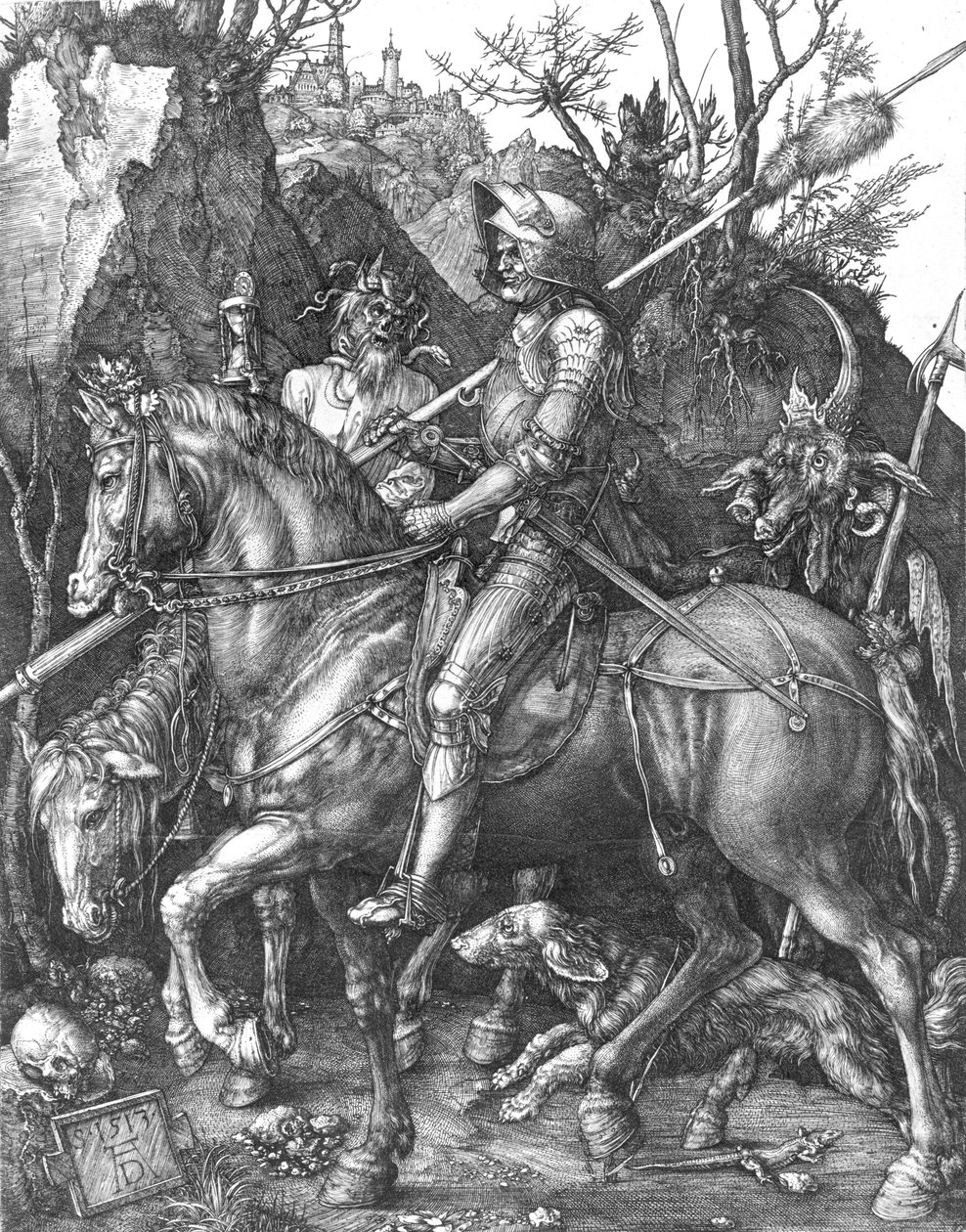 Ridder, Dood en de Duivel, 1513 door Albrecht Dürer
