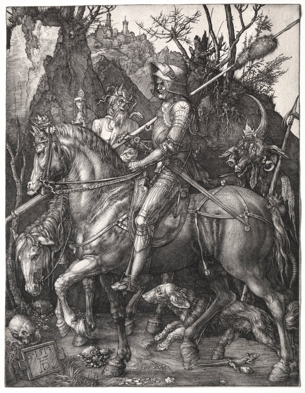 Ridder, Dood en de Duivel, 1513 door Albrecht Dürer
