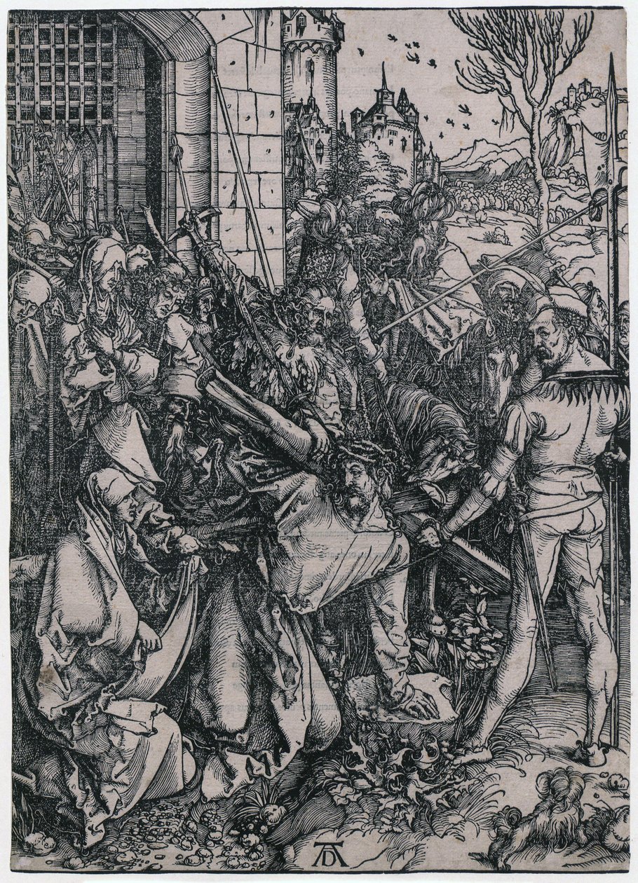 Het kruisdragen van Christus, blad 7 uit de reeks „De Grote Passie“ door Albrecht Dürer