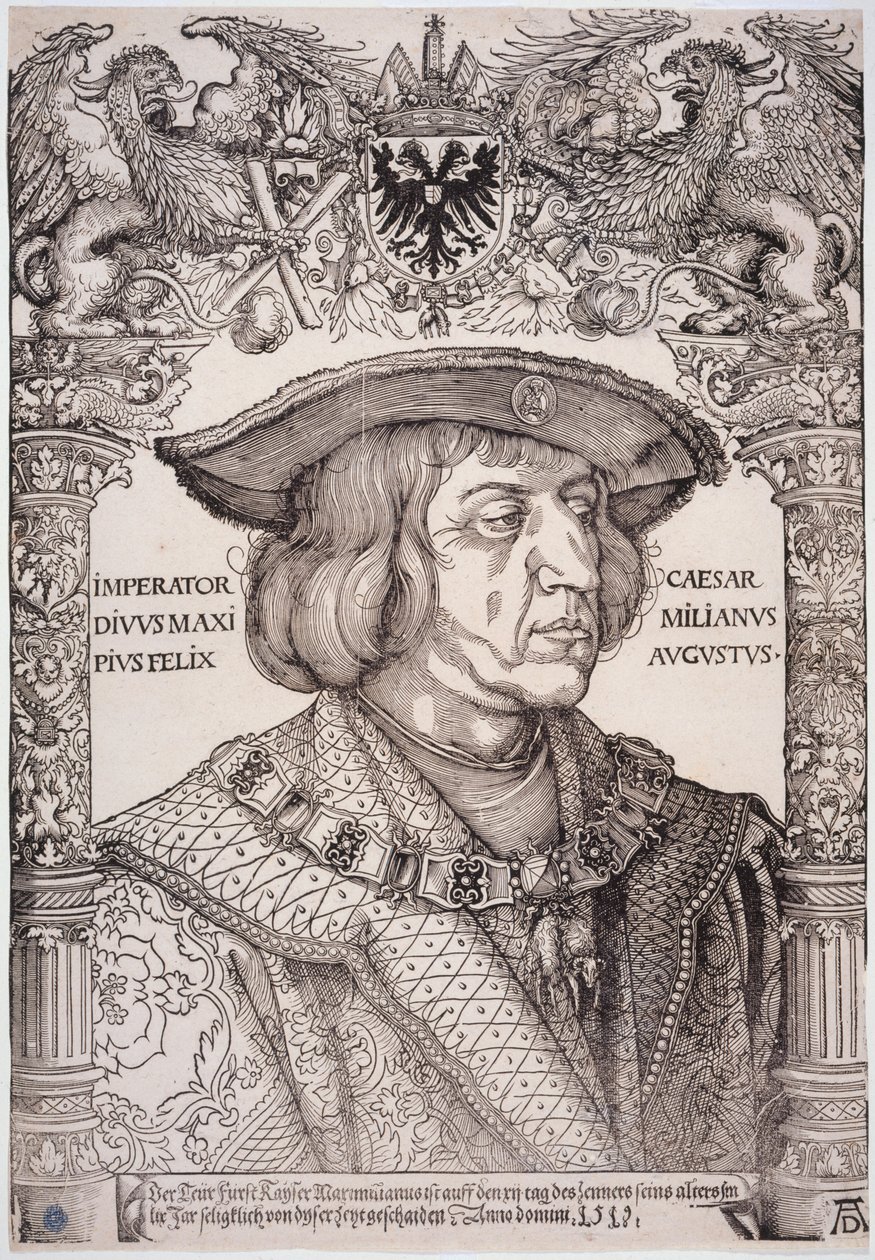 Keizer Maximiliaan I (Bartsch 153) door Albrecht Dürer