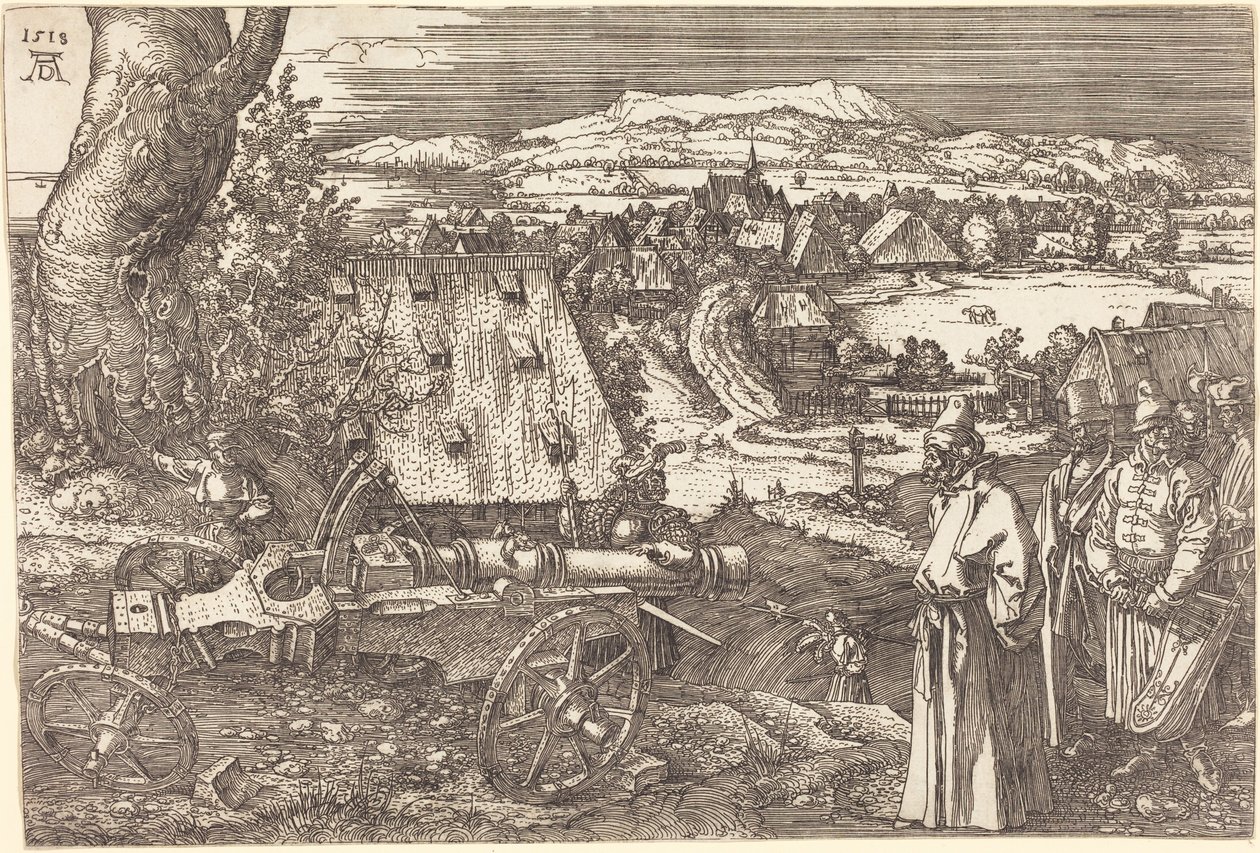 Landschap met het kanon door Albrecht Dürer