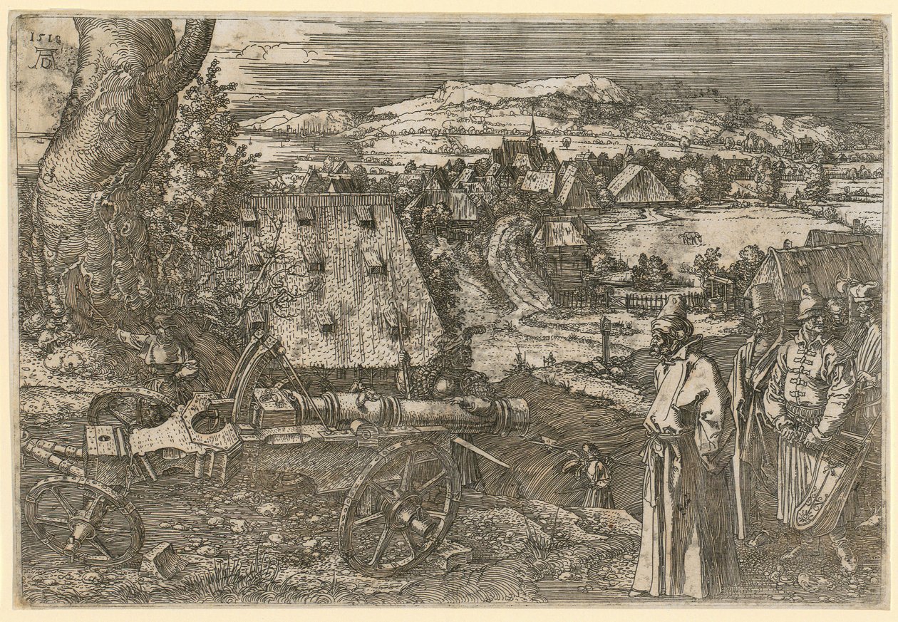 Landschap met kanon door Albrecht Dürer