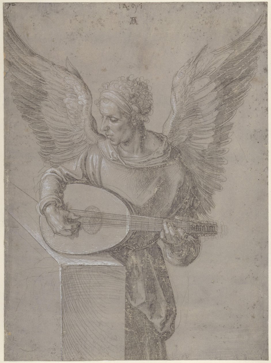 Luidruchtige, spelende engelen door Albrecht Dürer