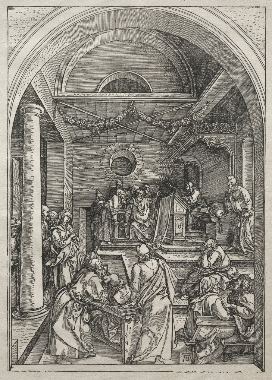 Leven van de Maagd: Christus onder de dokters door Albrecht Dürer