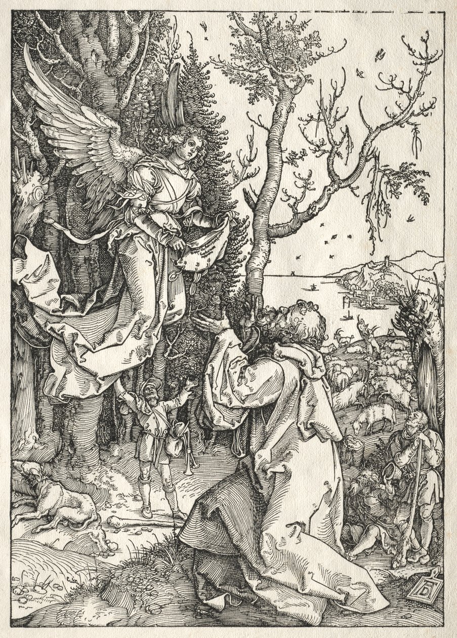 Leven van de Maagd: Joachim en de engel door Albrecht Dürer