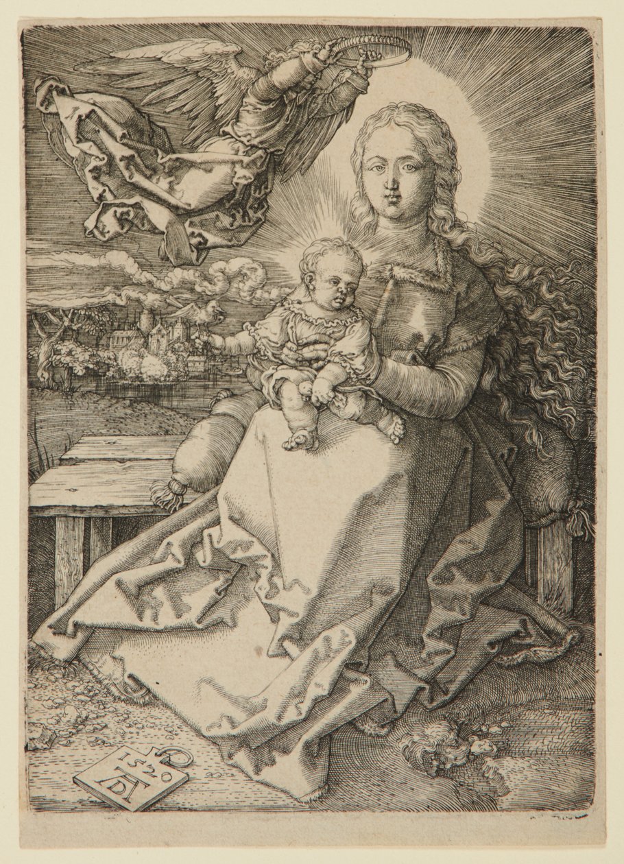 Madonna gekroond door een engel door Albrecht Dürer