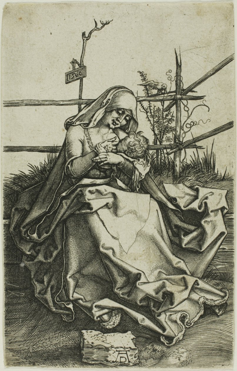 Madonna op een Grasrijke Oever door Albrecht Dürer