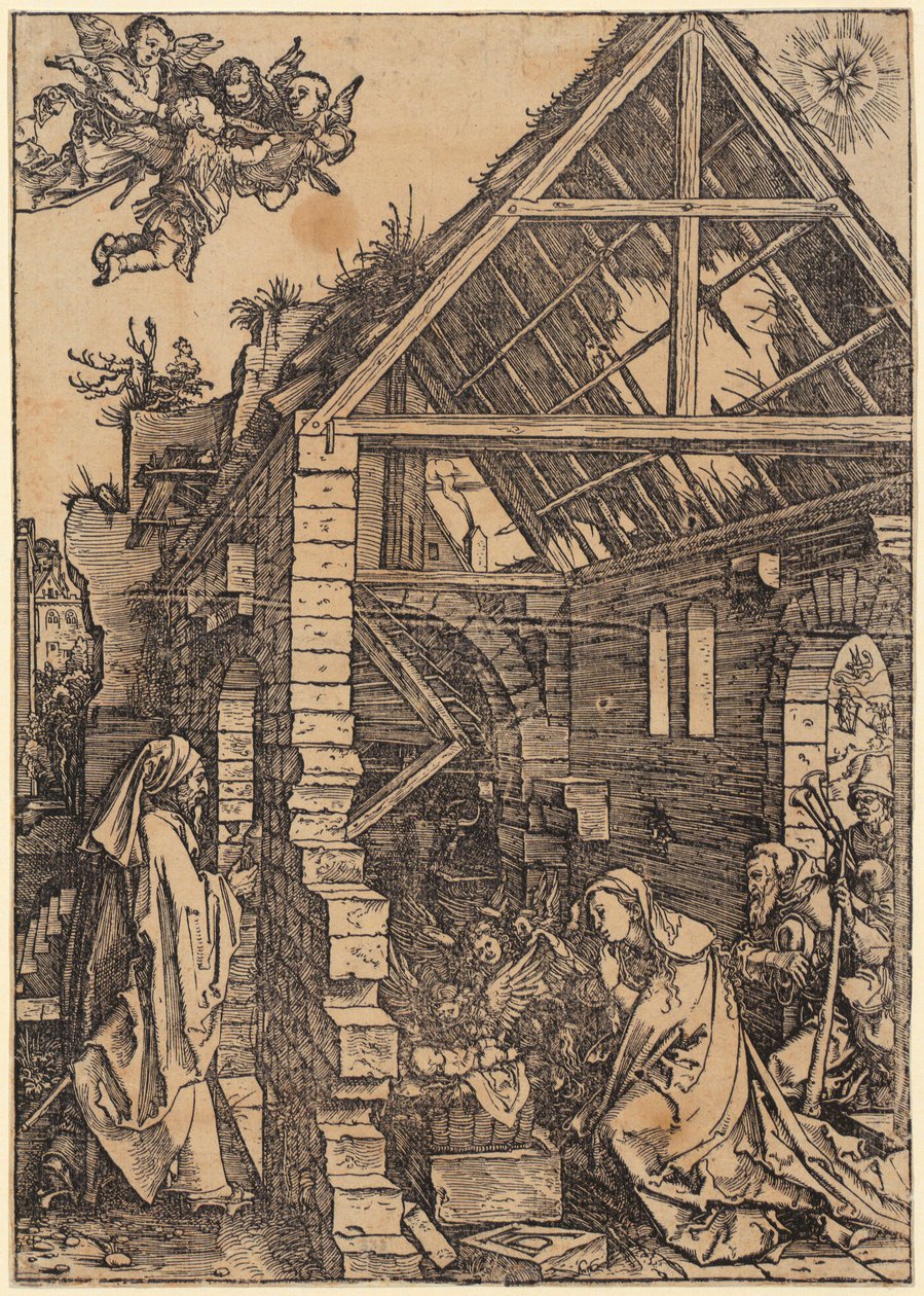 Maria op de maansikkel, blad 1 van de serie „Het leven van Maria” door Albrecht Dürer