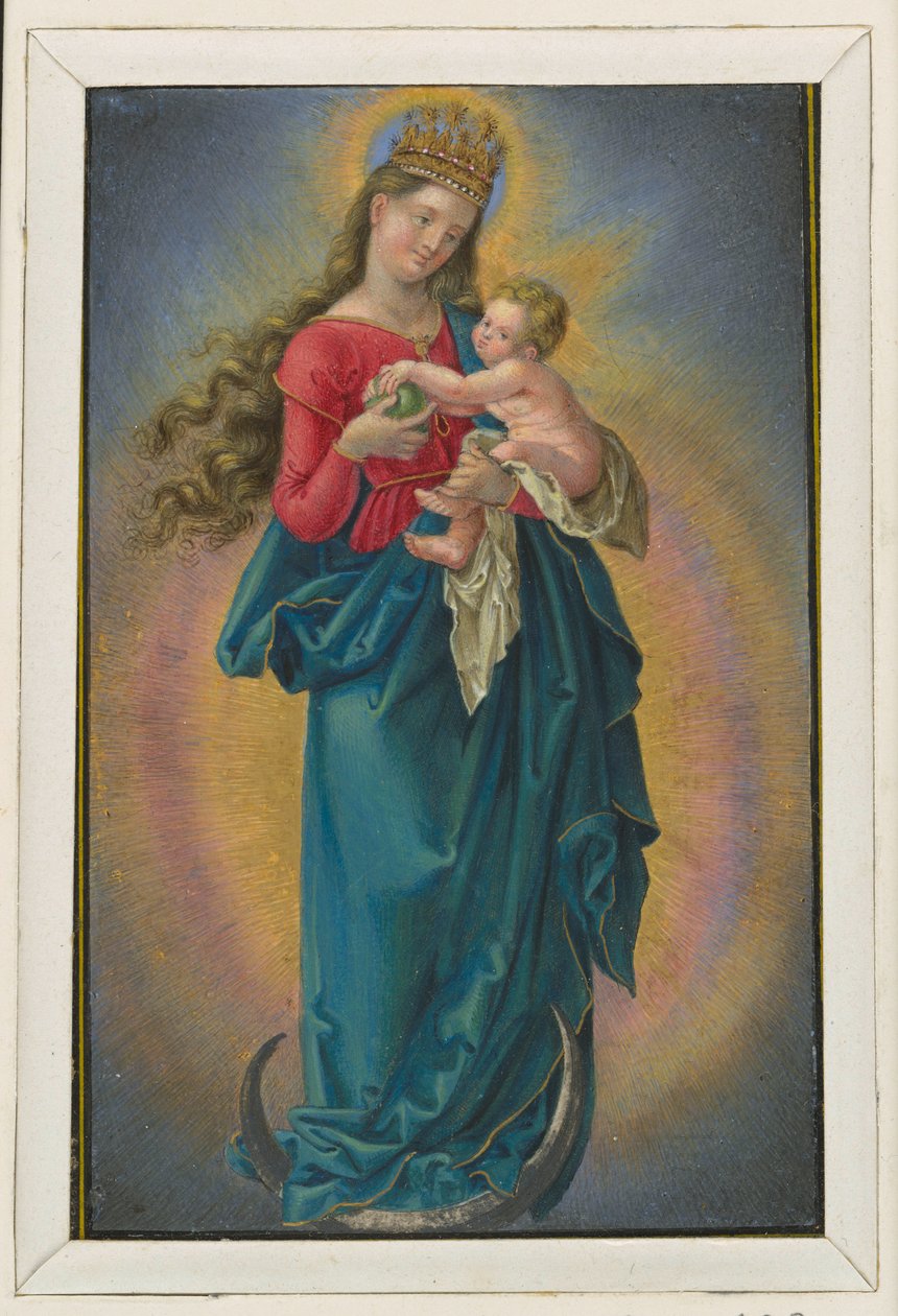 Maria op de maansikkel met een sterrenkroon door Albrecht Dürer