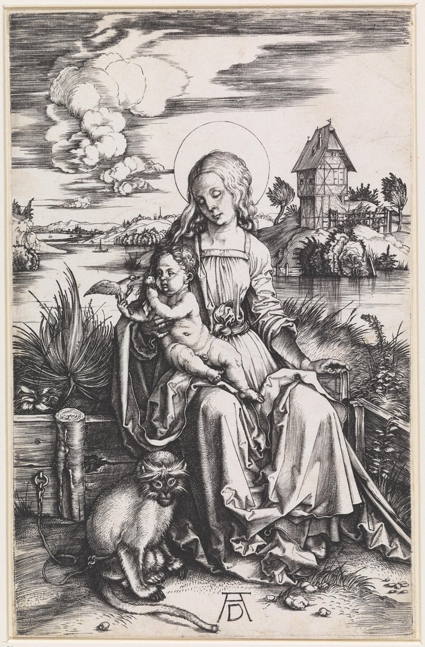 Maria met kind en een aap door Albrecht Dürer