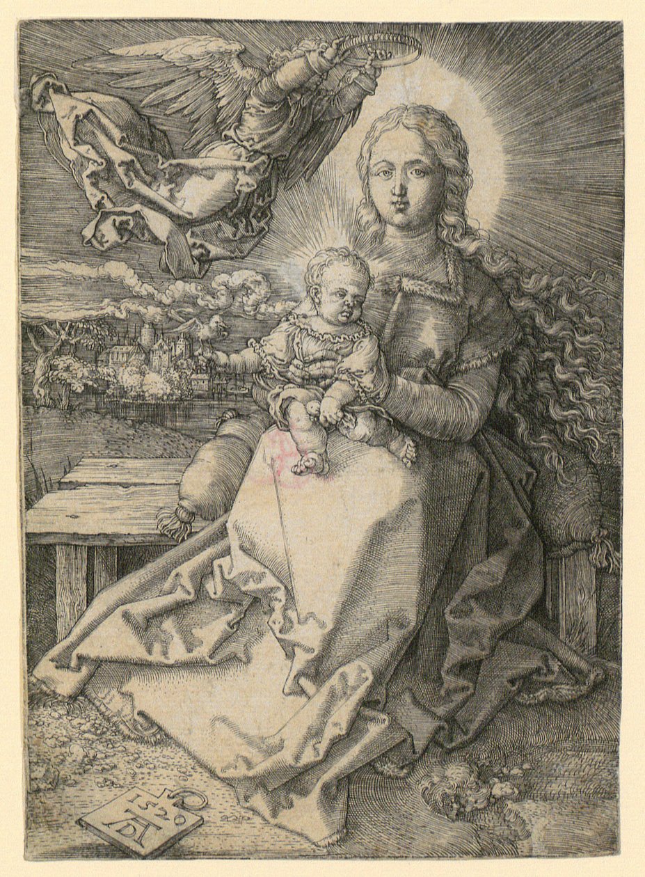 Maria, gekroond door een engel door Albrecht Dürer