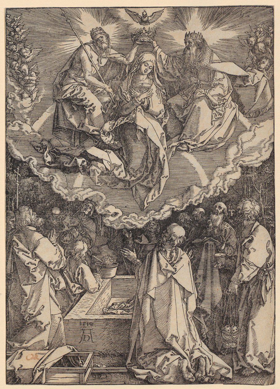 De Hemelvaart en de kroning van Maria, blad 19 uit de serie „Het leven van Maria” door Albrecht Dürer