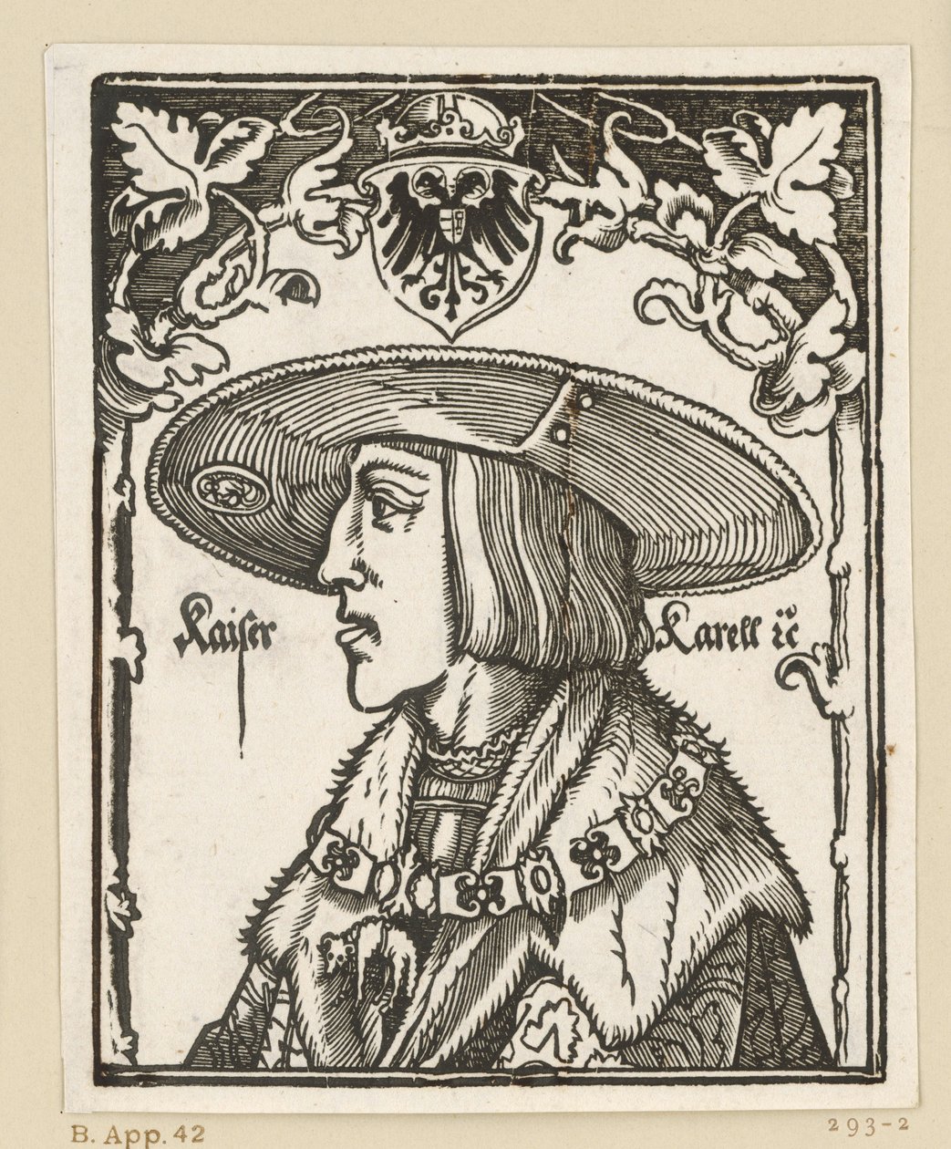 Portret van Karel V door Albrecht Dürer