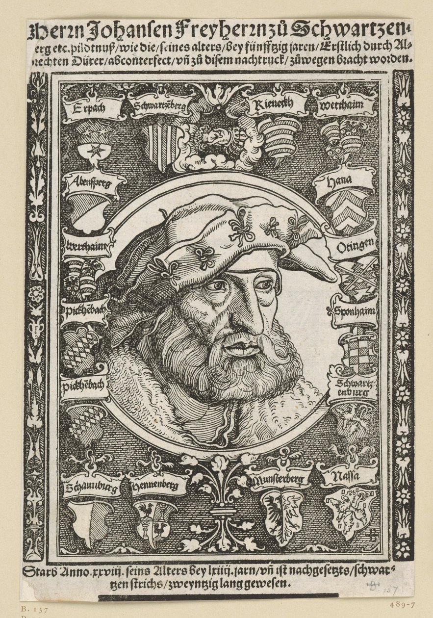 Portret van Johannes, baron zu Schwarzenberg door Albrecht Dürer