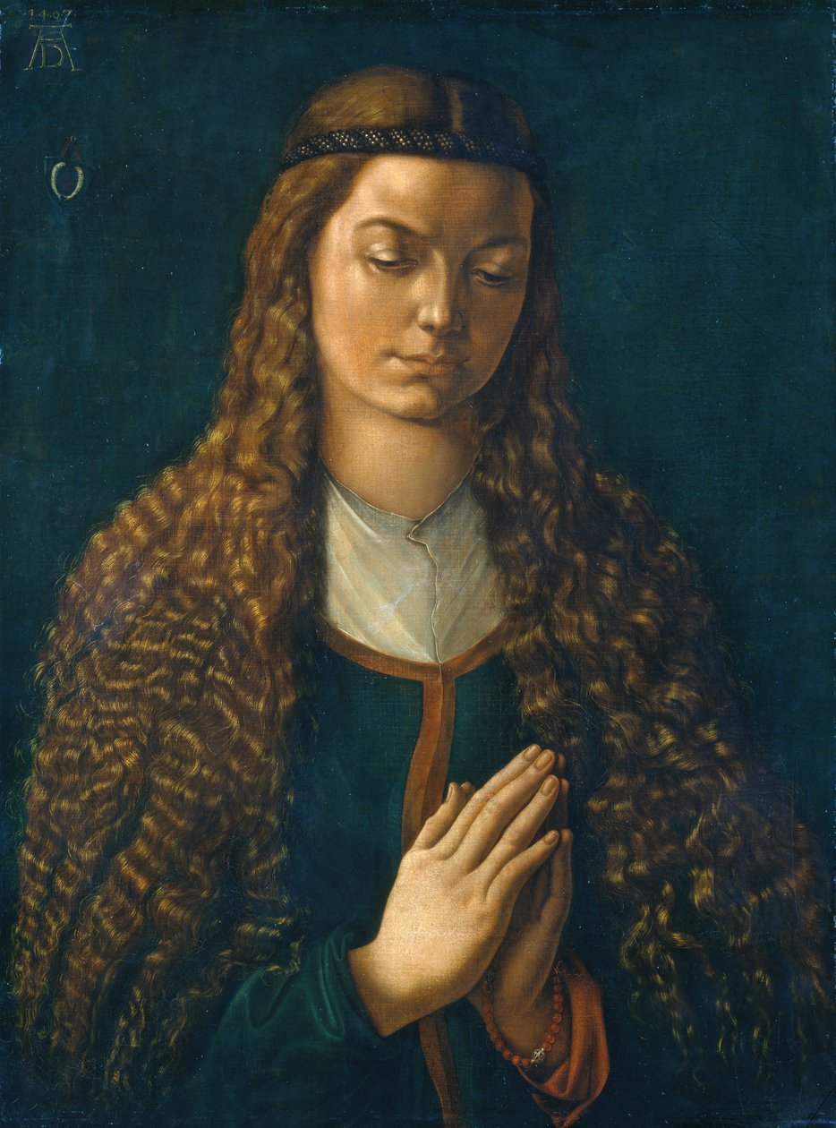Portret van een jonge vrouw met loshangend haar door Albrecht Dürer