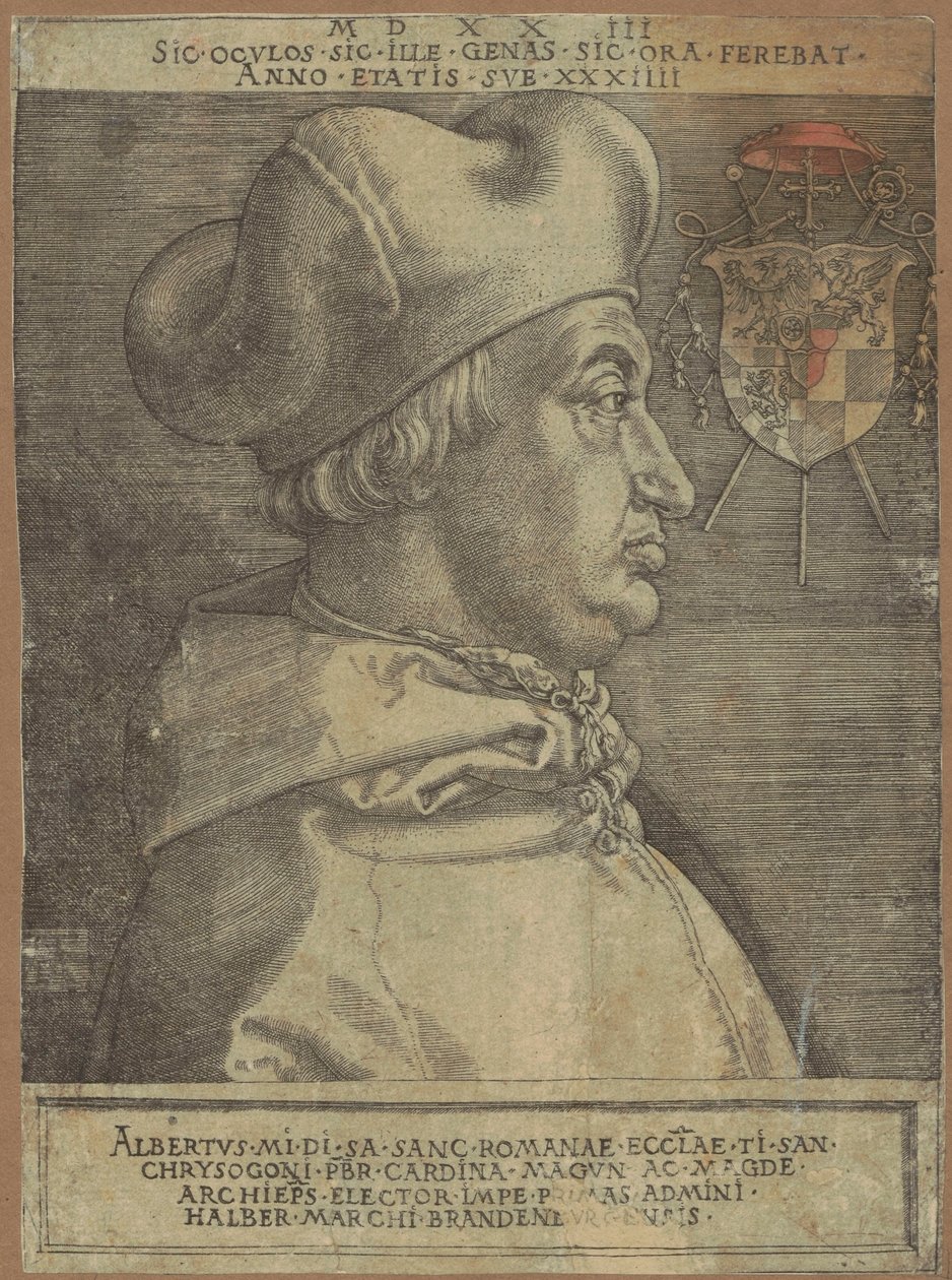 Portret van kardinaal Albrecht von Brandenburg (de zogenaamde „Grote Kardinaal”) door Albrecht Dürer