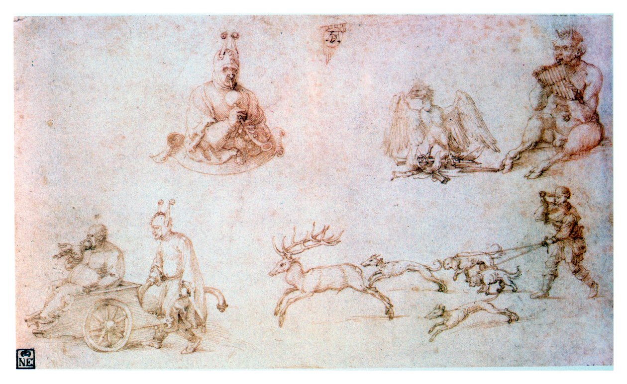 Rood krijtstudie, ca. 1500 door Albrecht Dürer