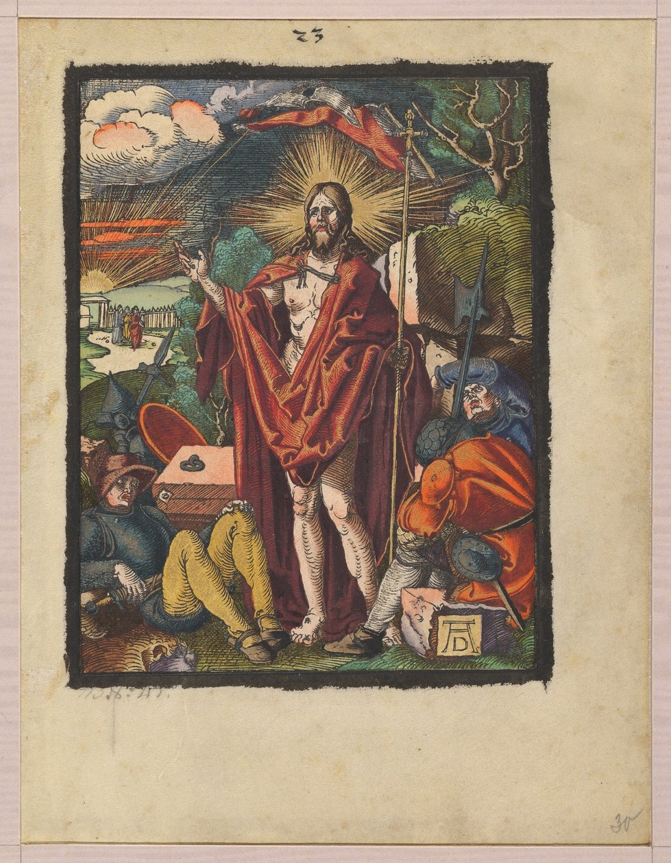 Auferstehung, aus "Die kleine Holzschnittpassion" door Albrecht Dürer