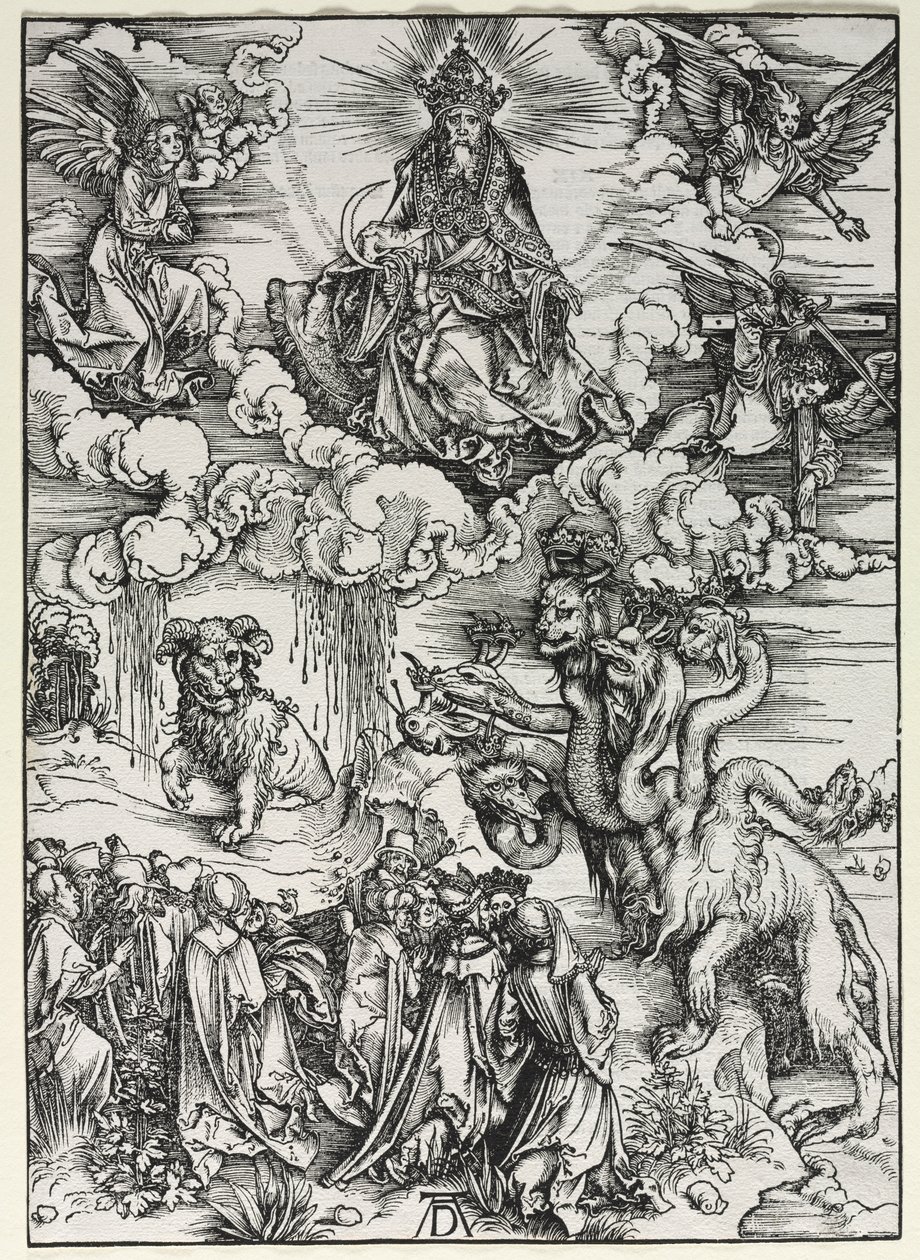 Openbaring van Johannes: Beest met Ramshoorns door Albrecht Dürer