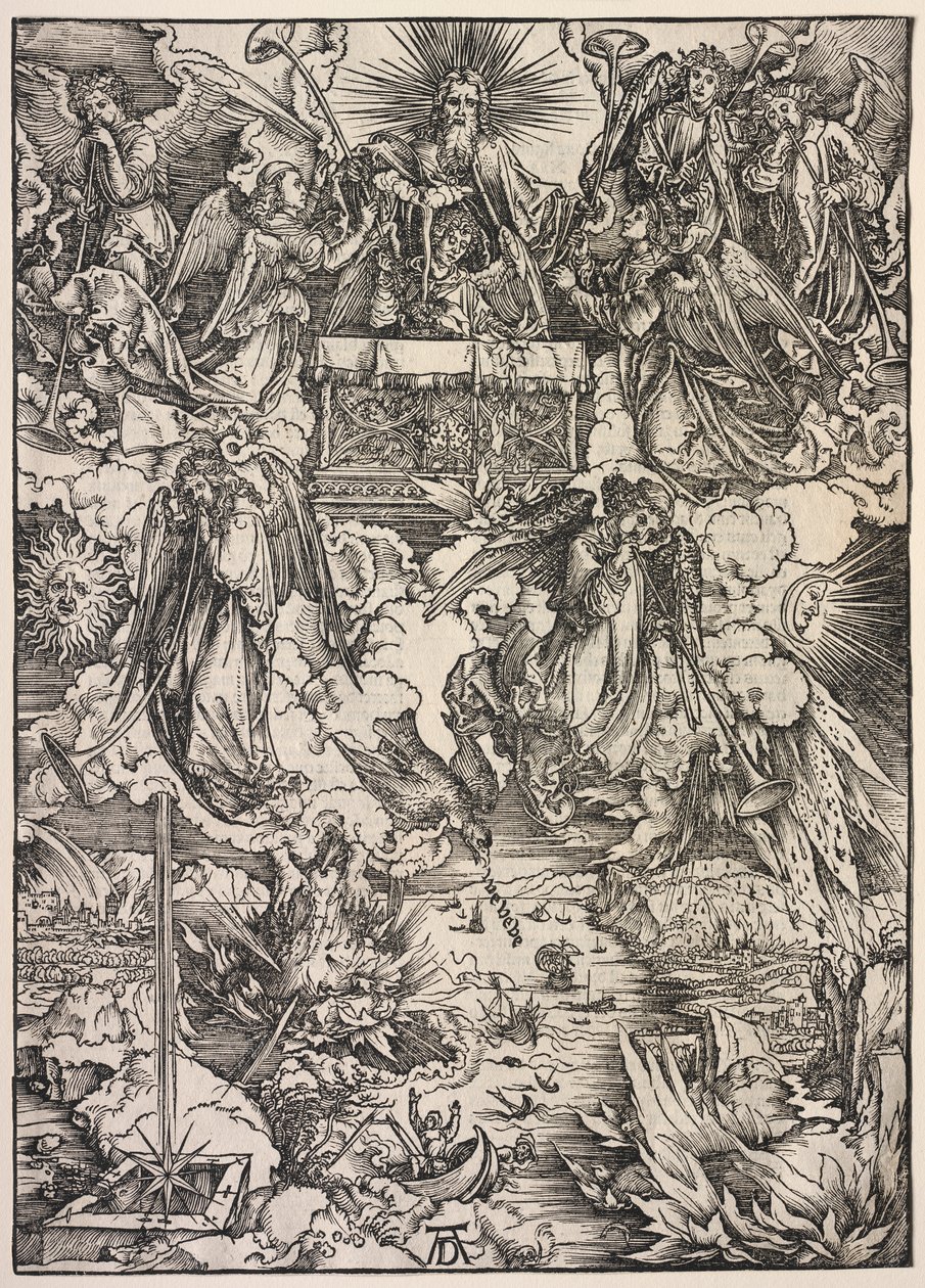 Openbaring van Johannes: Zeven Engelen met Trompetten door Albrecht Dürer