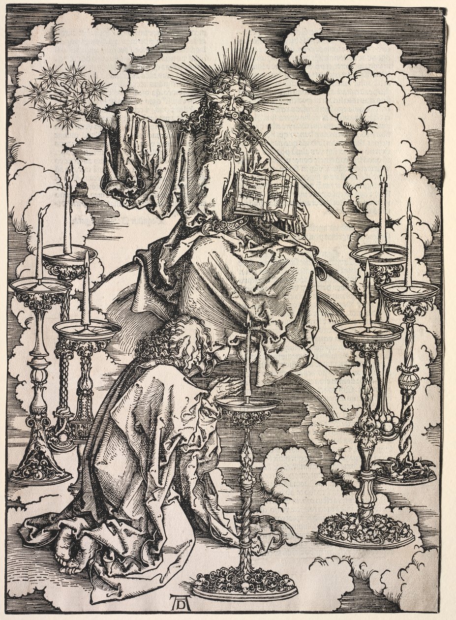 Openbaring van Johannes: Johannes die de Zeven Kandelaren Bekijkt door Albrecht Dürer