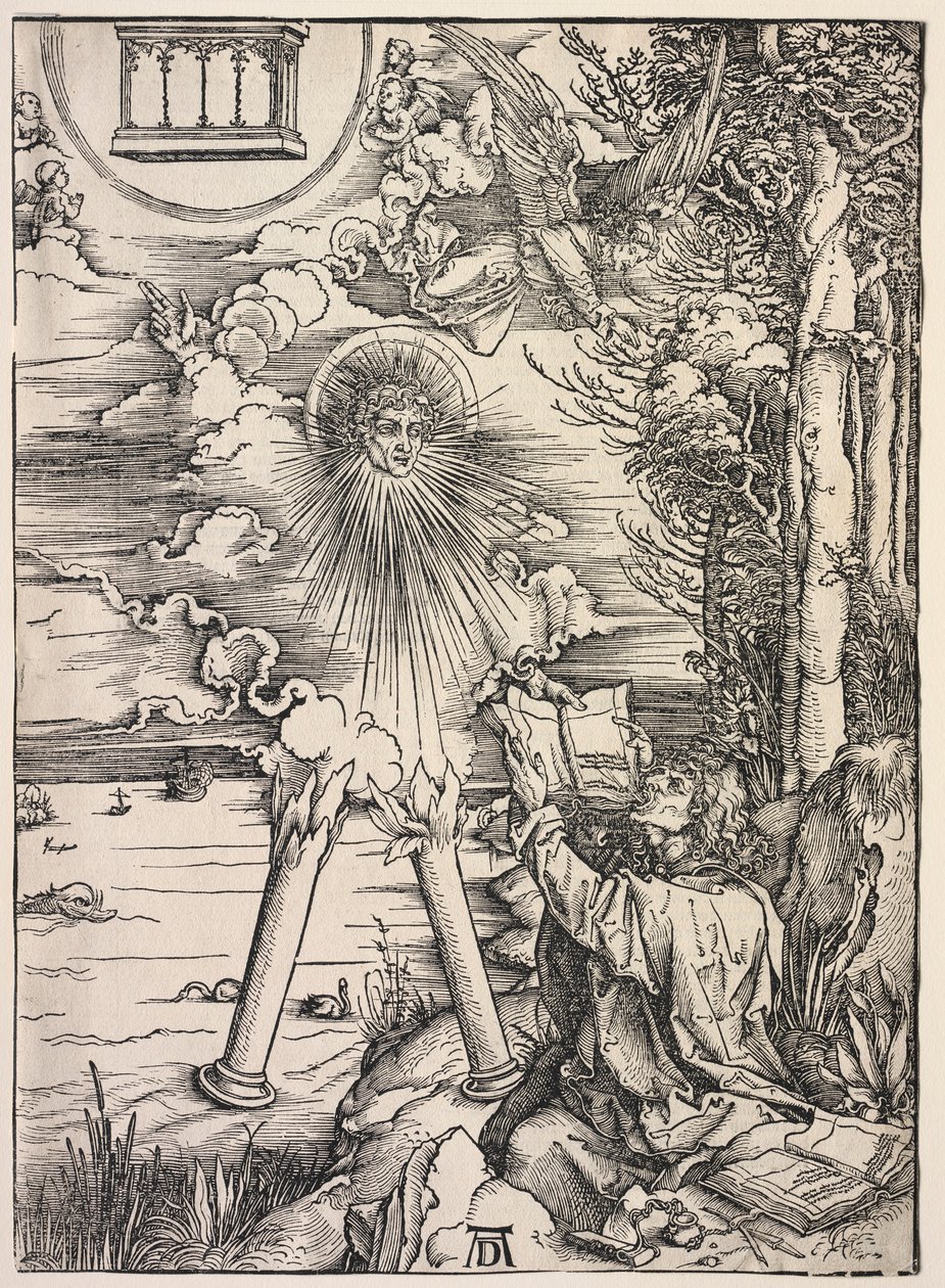Openbaring van St. Johannes: St. Johannes die de boeken verslindt, 1511 door Albrecht Dürer