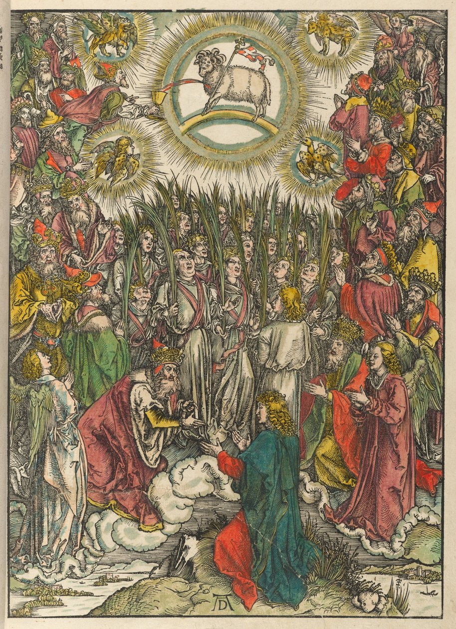 Openbaring van Johannes: De aanbidding van het Lam door Albrecht Dürer