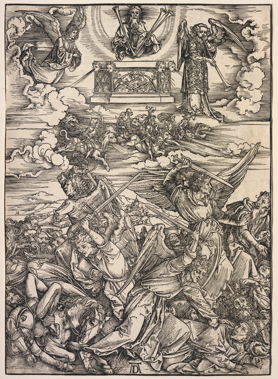 Openbaring van St. Jan: De Vier Vernietigende Engelen, 1511 door Albrecht Dürer