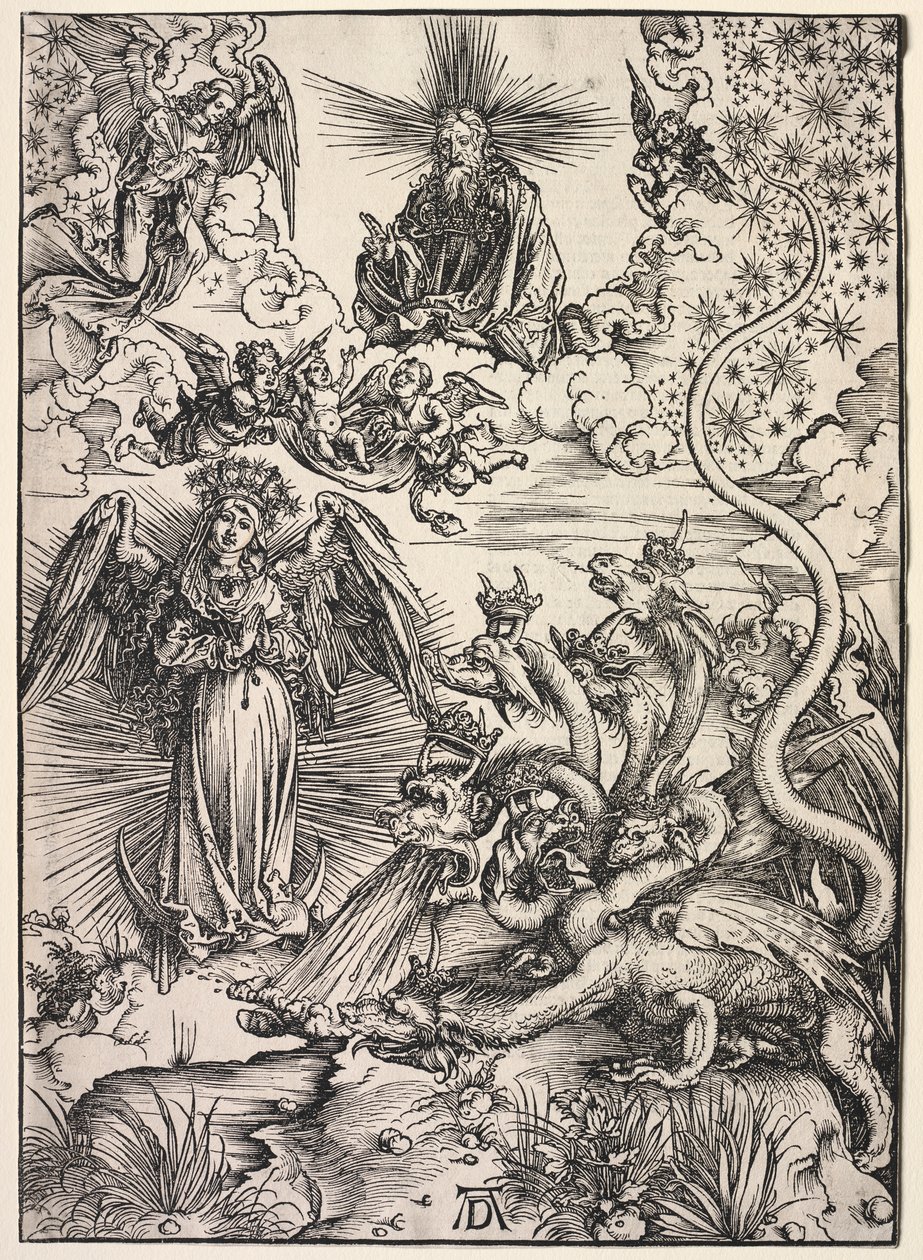Openbaring van Johannes: De Vrouw Bekleed met de Zon door Albrecht Dürer