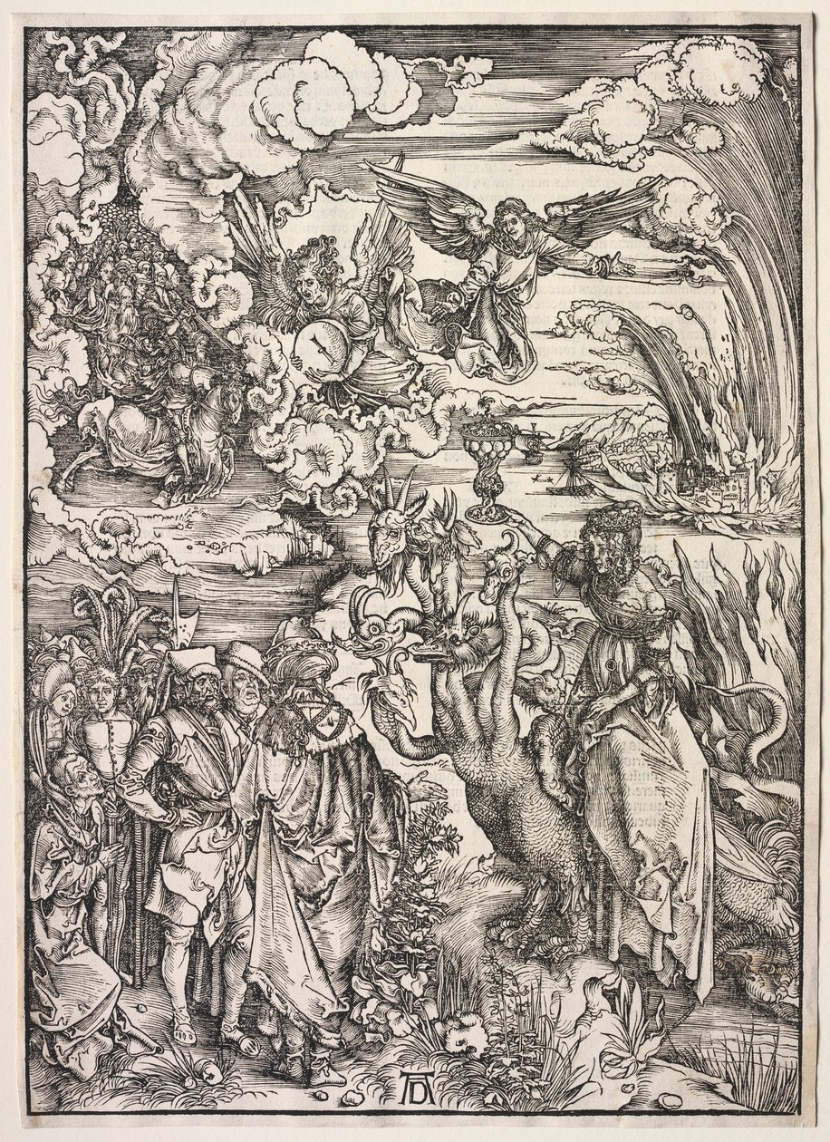 Openbaring van St. Johannes: De Vrouw van Babylon, 1511 door Albrecht Dürer