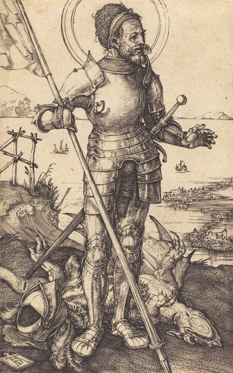 Sint Joris staand, c. 1507-1508 door Albrecht Dürer