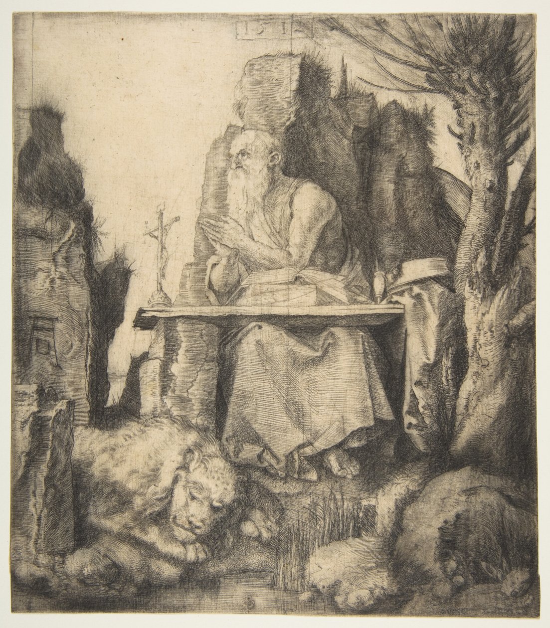 De heilige Hiëronymus bij de geknotte wilg door Albrecht Dürer