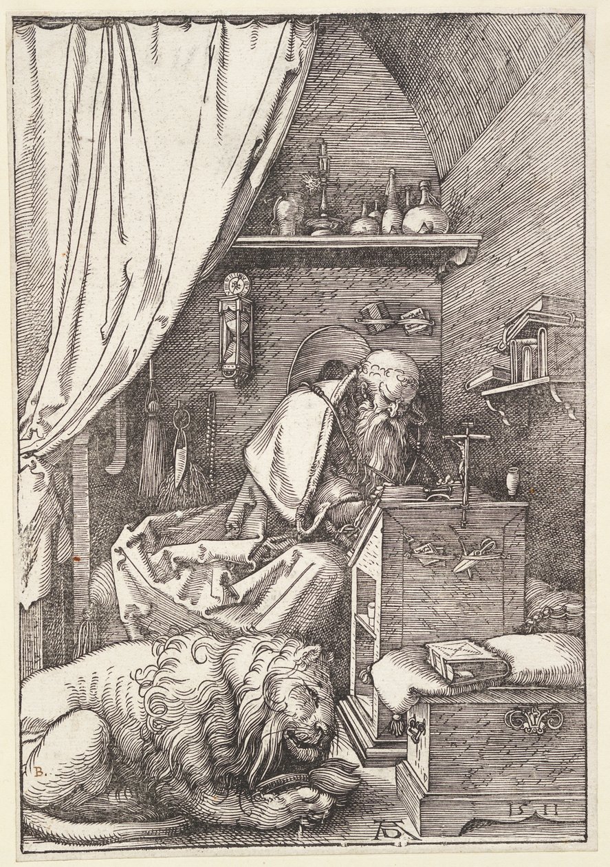 De heilige Hiëronymus in zijn cel door Albrecht Dürer