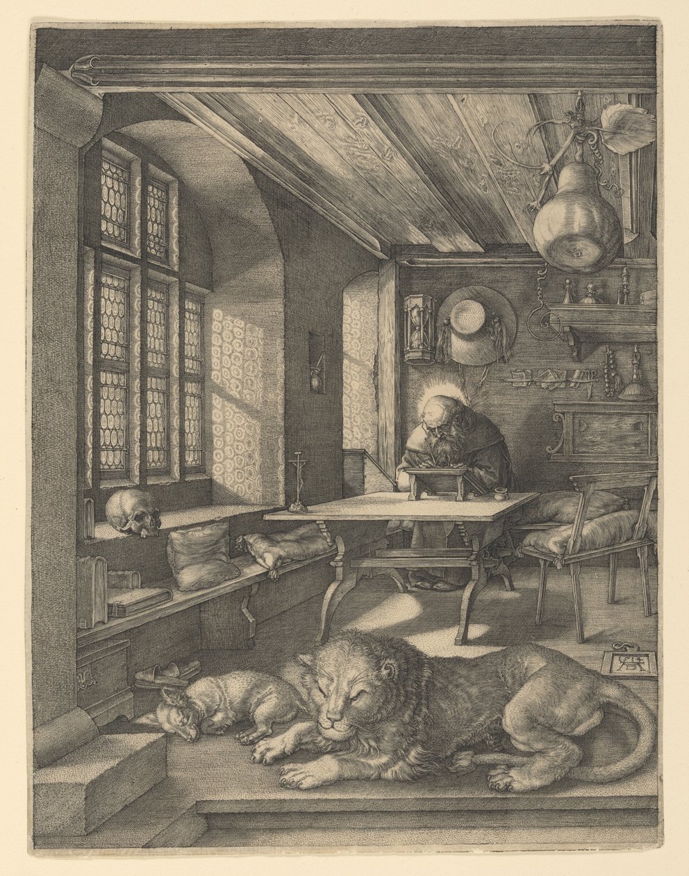 De heilige Hiëronymus in zijn studeerkamer door Albrecht Dürer