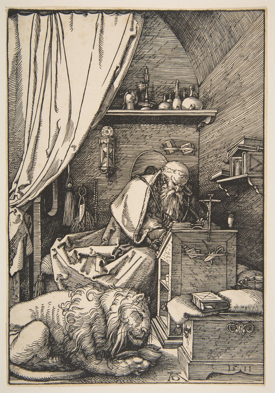 De heilige Hiëronymus in zijn studeerkamer door Albrecht Dürer