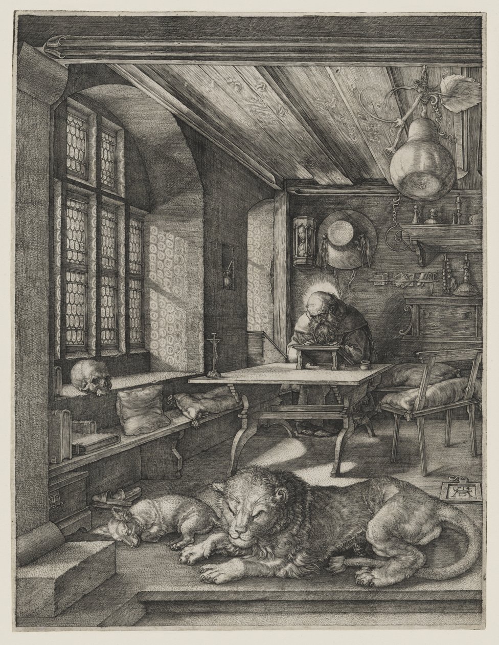 De heilige Hiëronymus in zijn studeerkamer door Albrecht Dürer