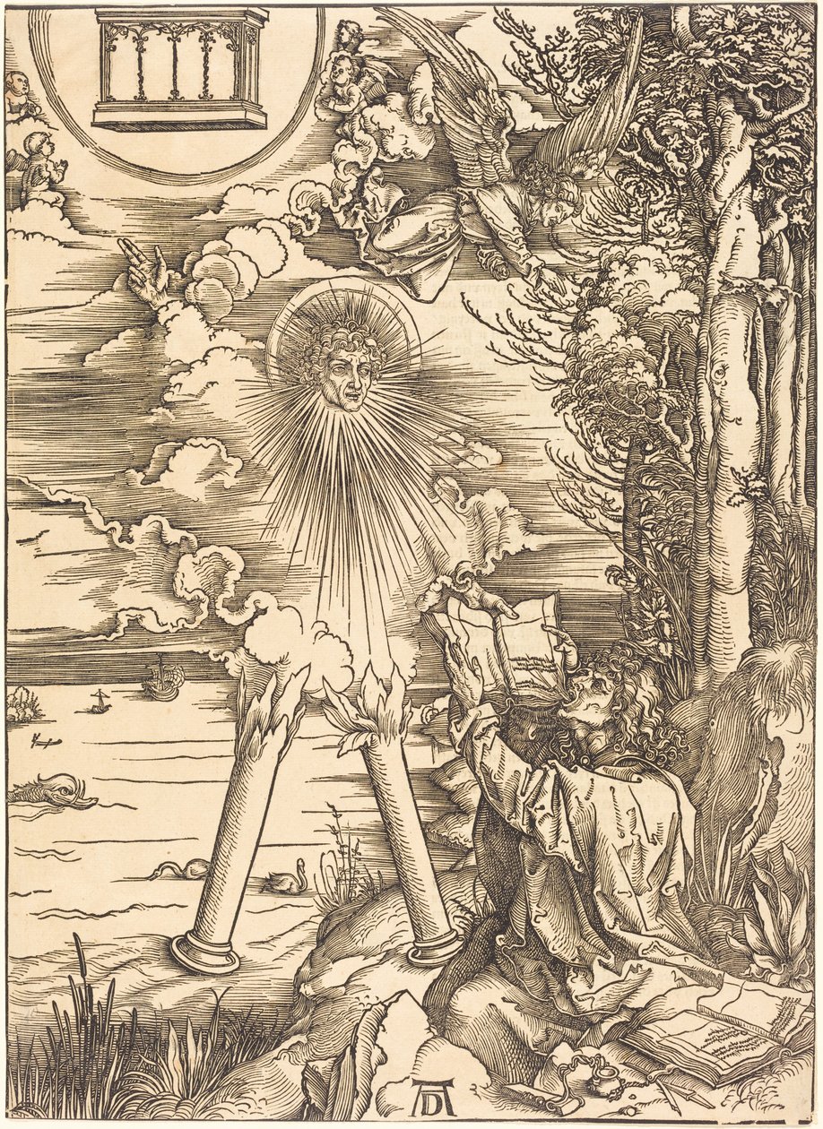 Sint-Jan die het boek verslindt door Albrecht Dürer