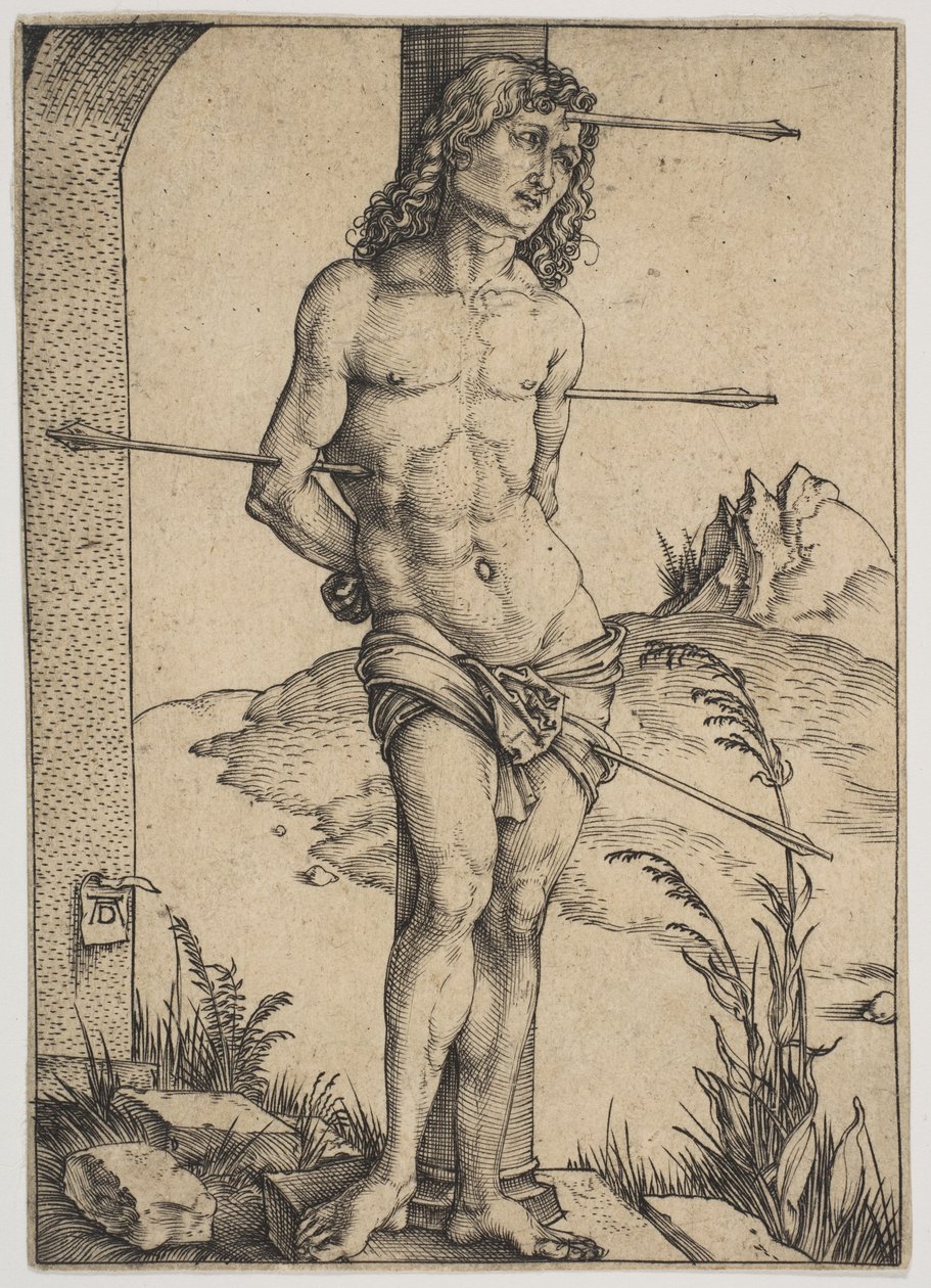 De heilige Sebastiaan gebonden aan de zuil door Albrecht Dürer