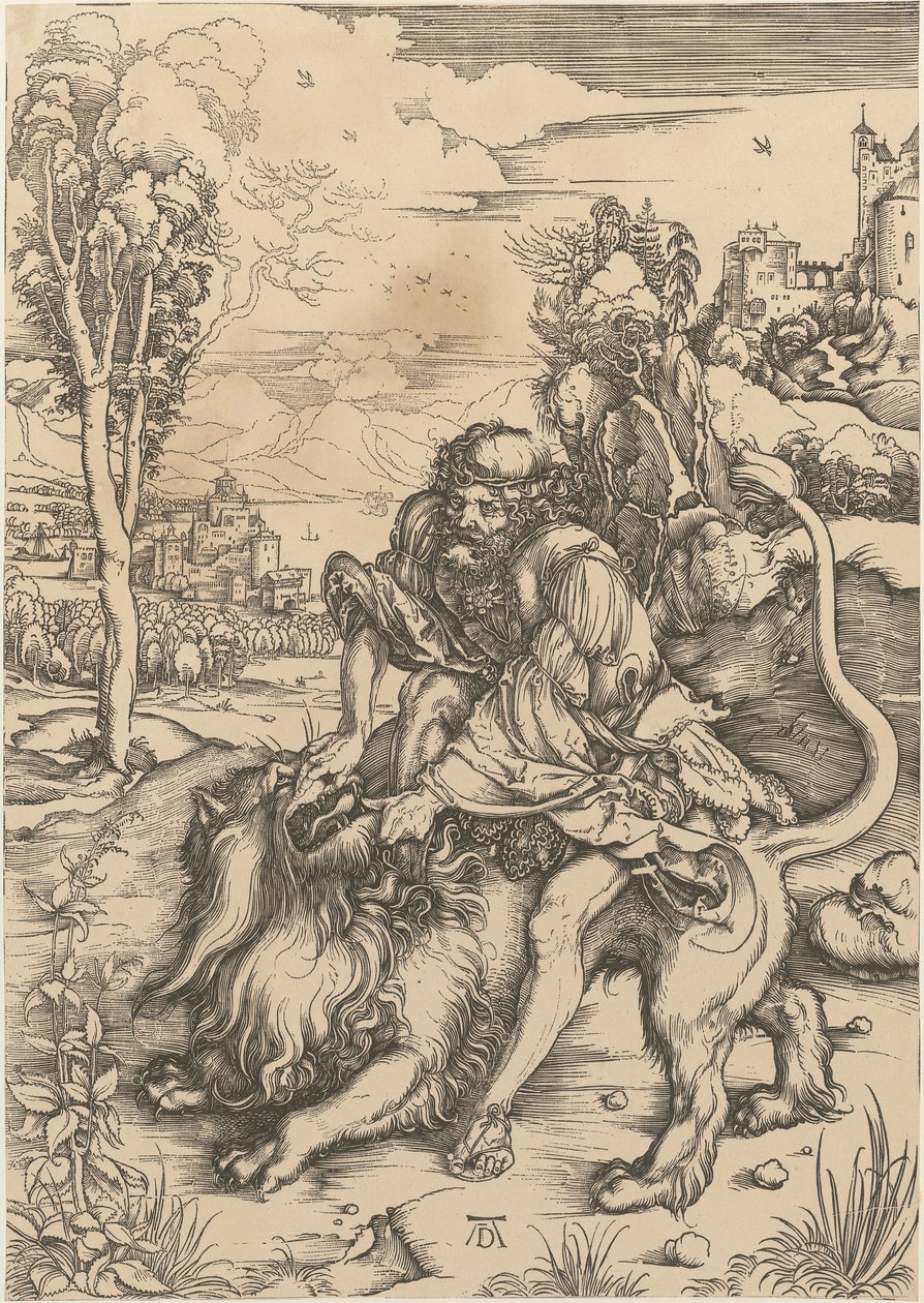 Samson doodt de leeuw door Albrecht Dürer
