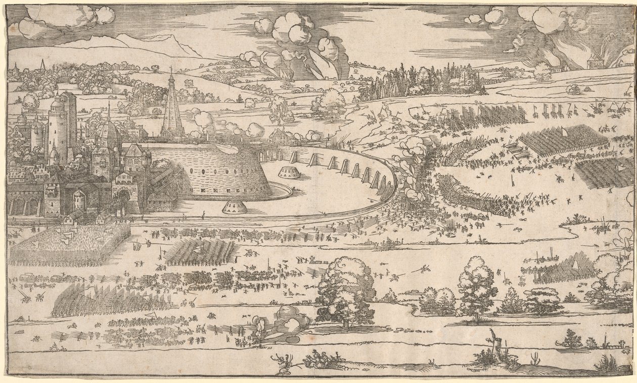 Belegering van een fort: rechterdeel door Albrecht Dürer