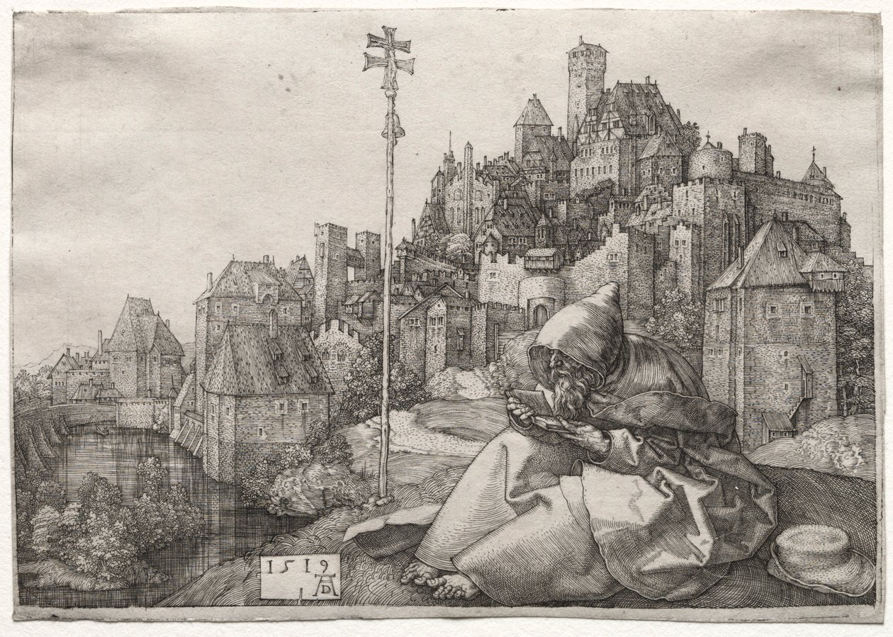 Sint-Antonius Lezend, 1519 door Albrecht Dürer