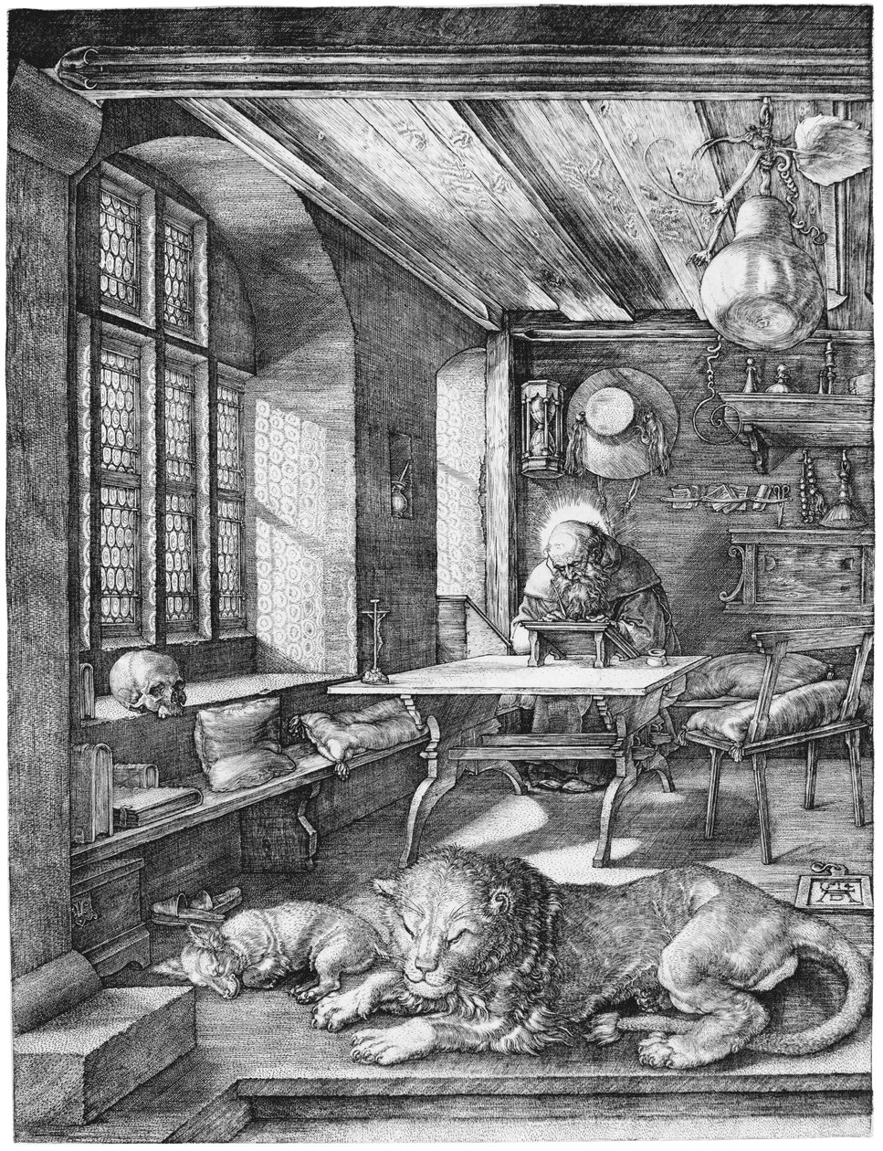 Hiëronymus in zijn studeerkamer door Albrecht Dürer