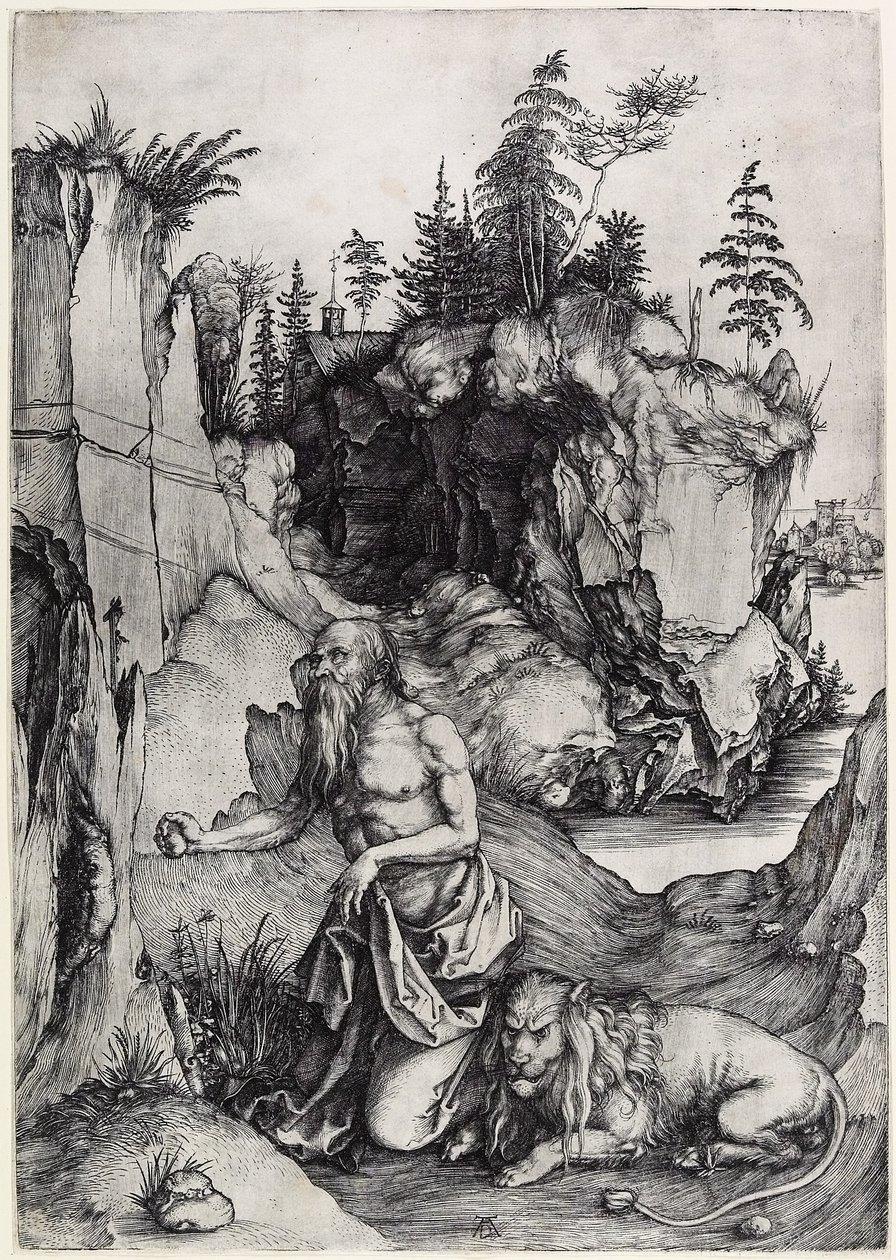 St. Hiëronymus in boetedoening, ca. 1497 door Albrecht Dürer