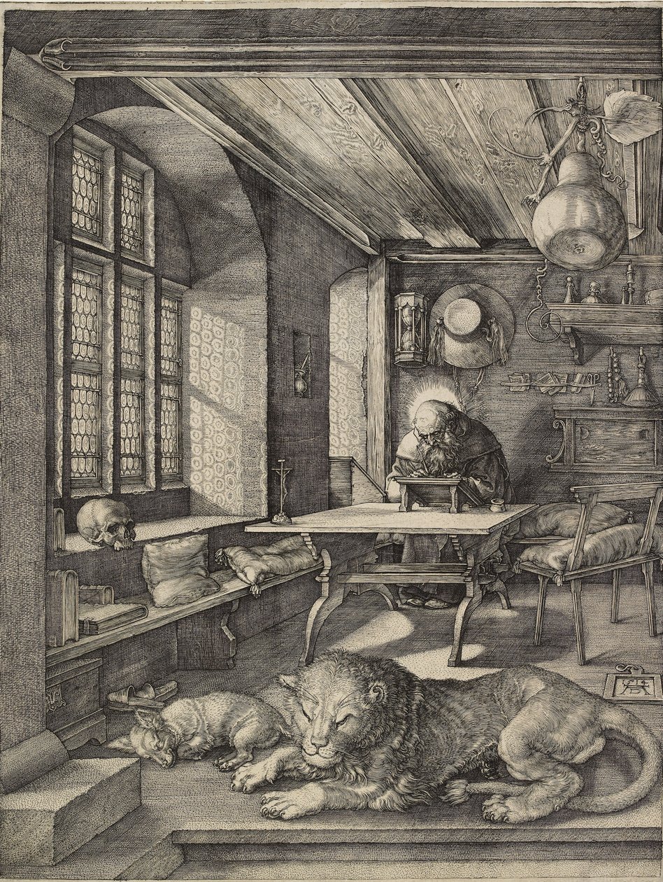 Sint Hiëronymus in zijn studeerkamer door Albrecht Dürer