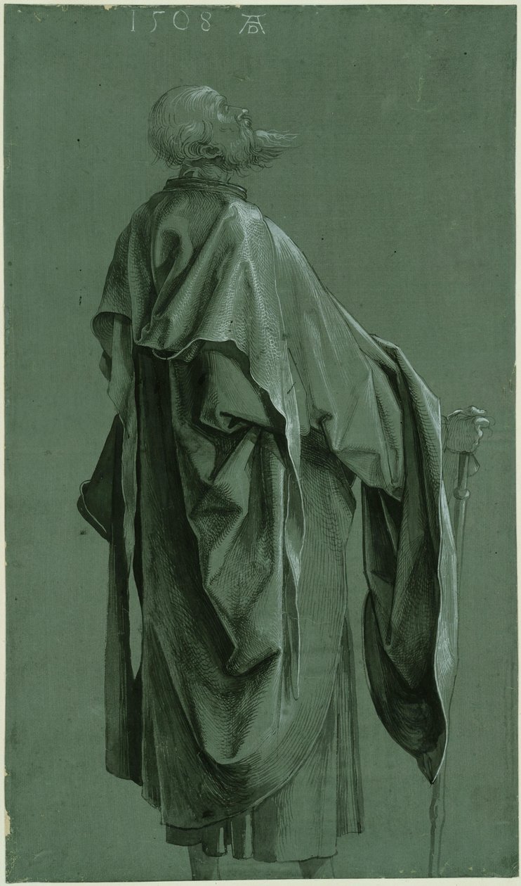 Staande apostel (Paulus of Jakobus de Oudere) door Albrecht Dürer