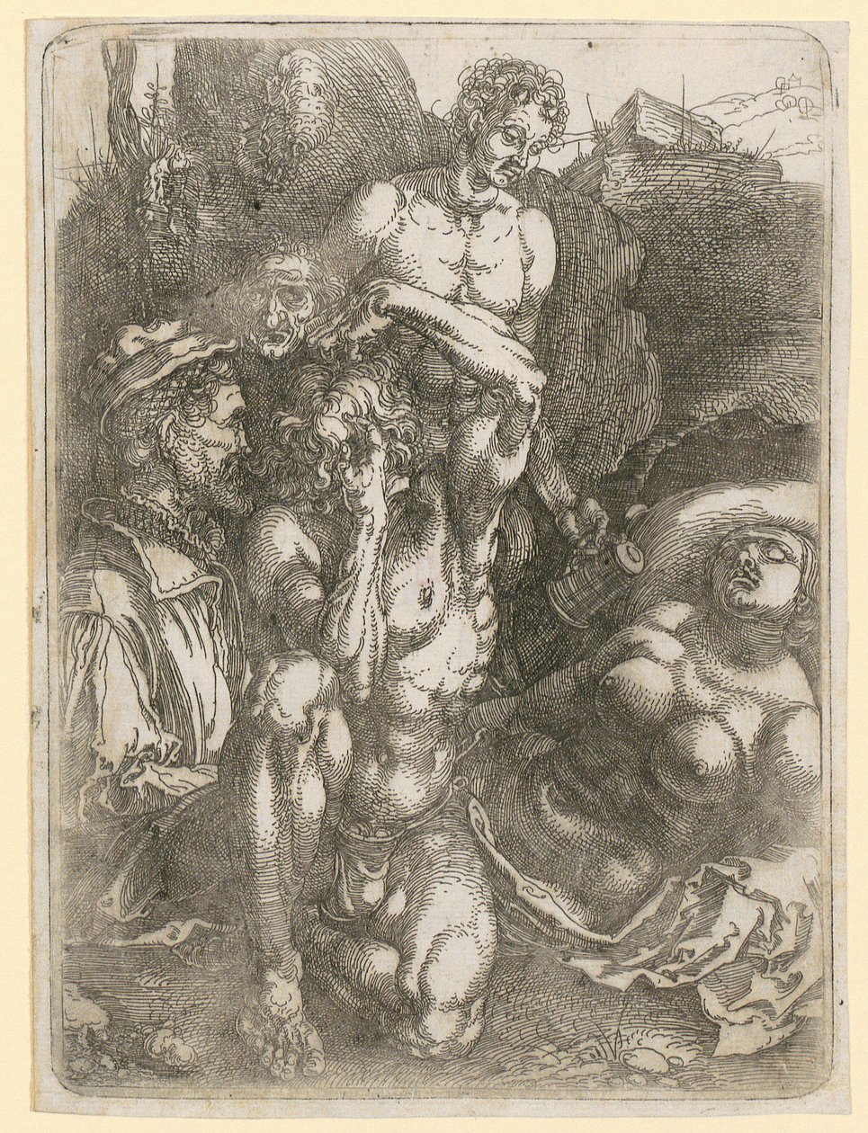 Studieblad met vijf figuren door Albrecht Dürer