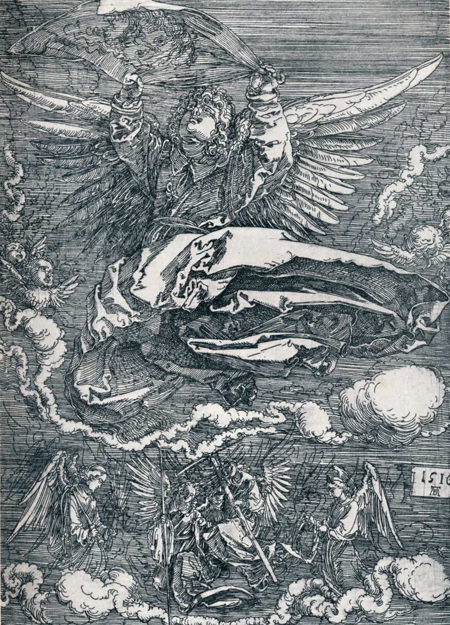 Sudarium getoond door een engel door Albrecht Dürer